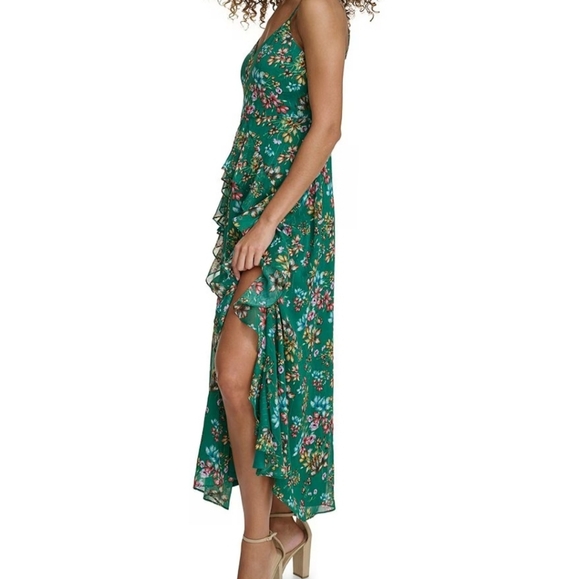 😍 Metallic Floral V-Neck Sleeveless Maxi Dress - Picture 4 of 15